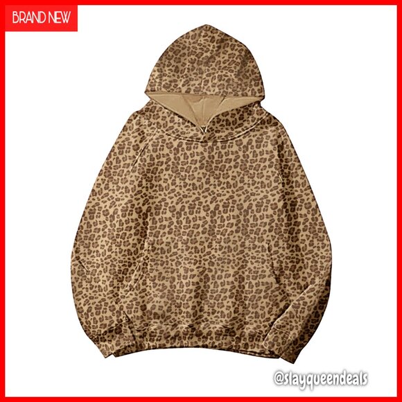 Oversized Fleece Hoodie with Kangaroo Pocket Drop Shoulder Pullover